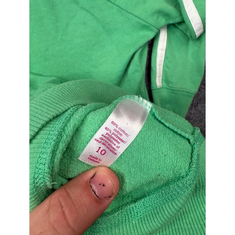 Justice Girls Green Volleyball Graphic Zip Up Hoodie Sweatshirt Size 10